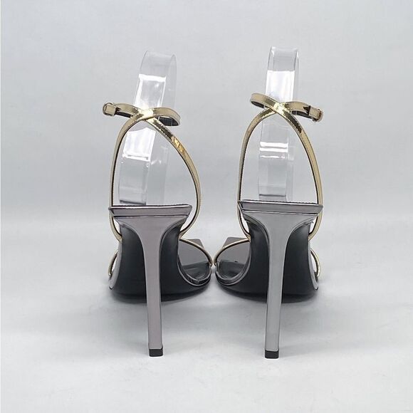 Saint Laurent Pam Sandals In Metallic Leather - Picture 7 of 13